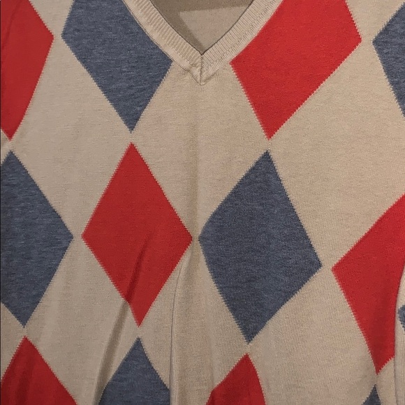 Claiborne - Beige Sweater with Orange and Grey - Picture 3 of 4